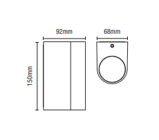 Antar Up and Down Outdoor Wall Light Black